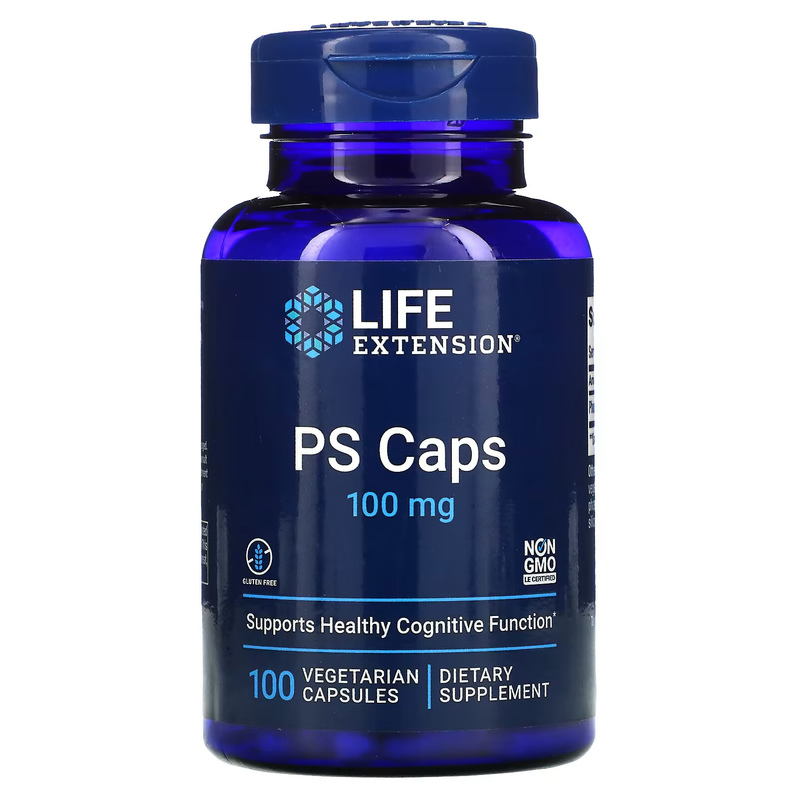 Life Extension, PS в капсулах, 100 мг, 100 вегетарианских капсул life extension лактоферрин в капсулах 60 капсул
