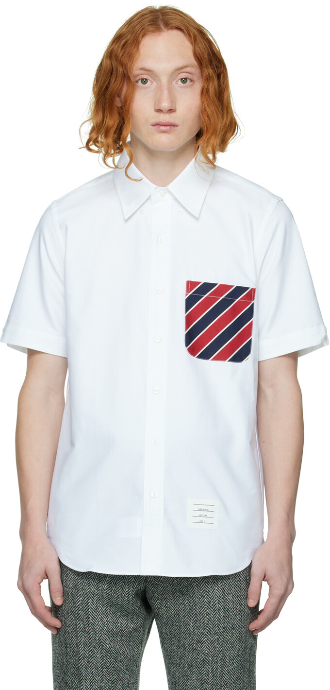 

Белая рубашка с расклешенным воротником Thom Browne