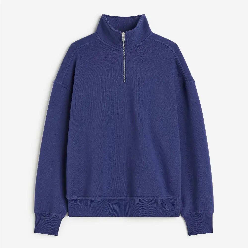 

Свитшот H&M Oversized Fit Half-zip, синий