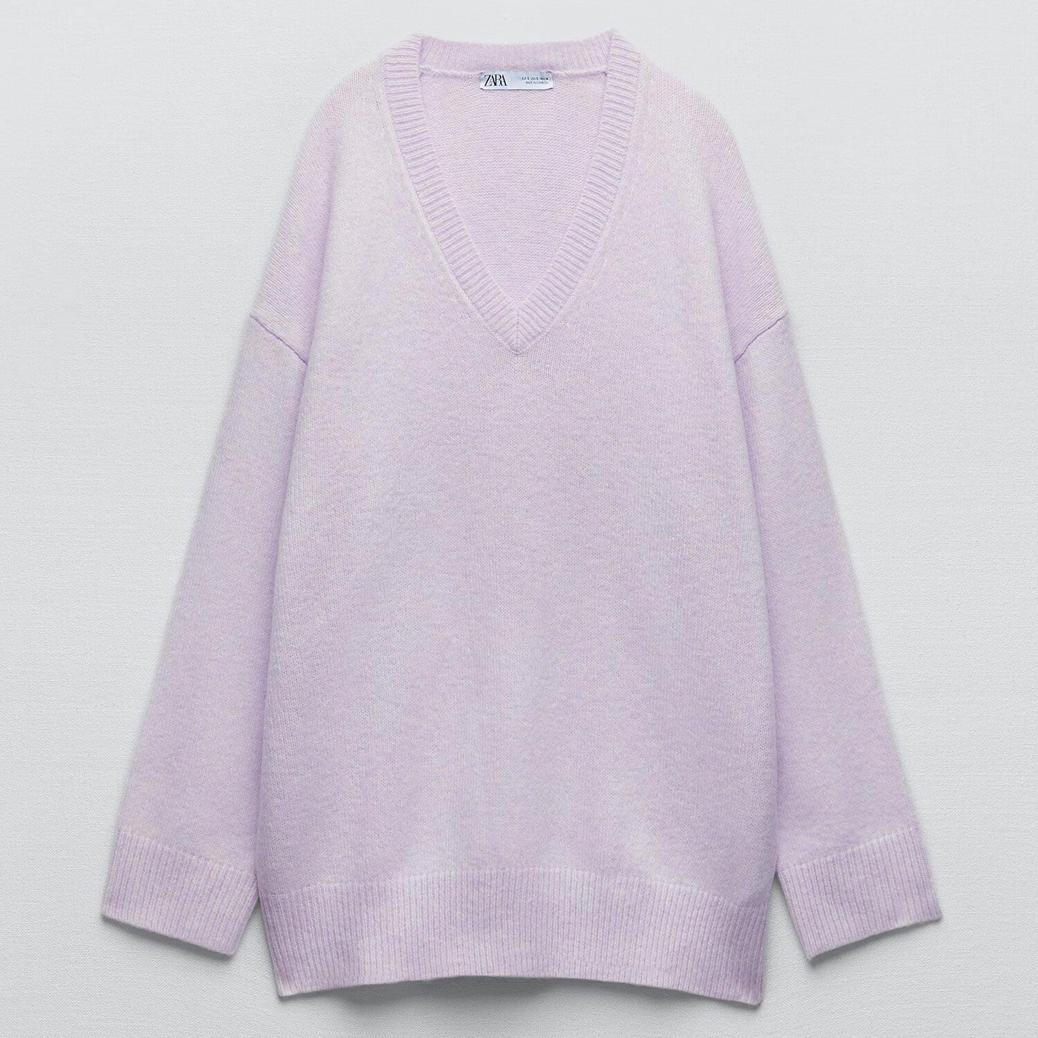 

Свитер Zara V-neck Knit, светло-лиловый