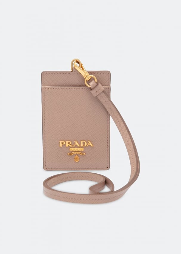 

Сумка PRADA Leather badge holder, бежевый