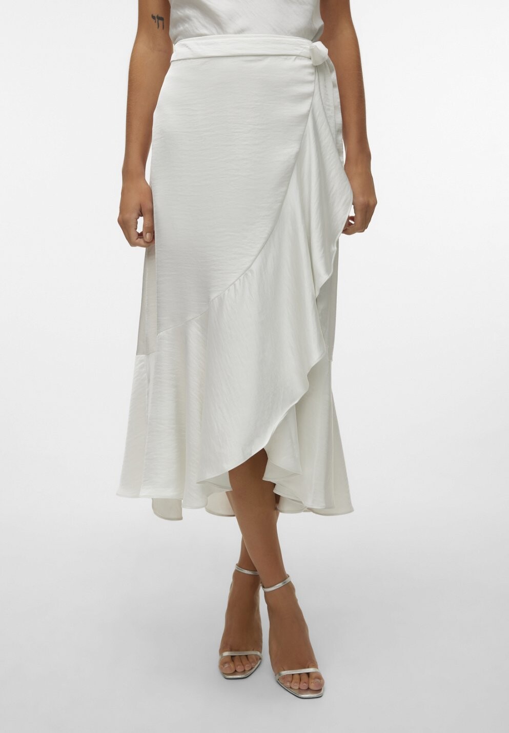 

Юбка с запахом VMHANNA FRILL WRAP SKIRT BRIDE Vero Moda, цвет blanc de blanc