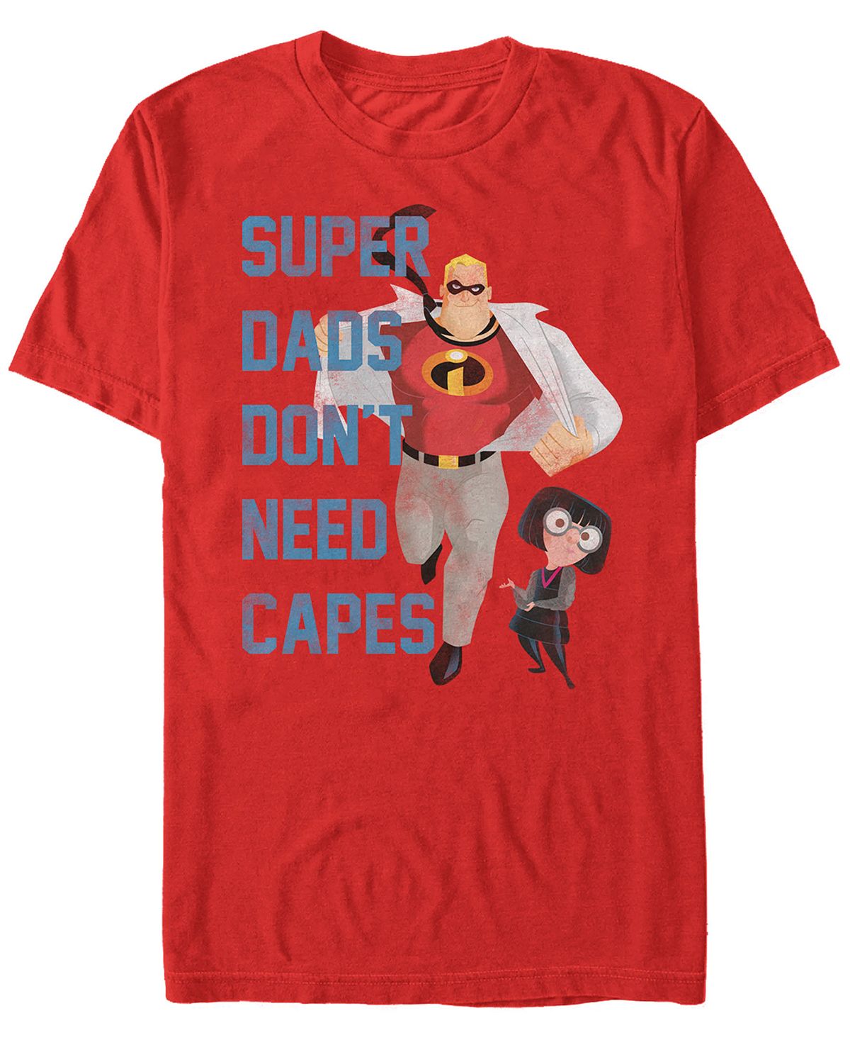 Мужская футболка с короткими рукавами disney pixar incredibles super dads no capes Fifth Sun, красный