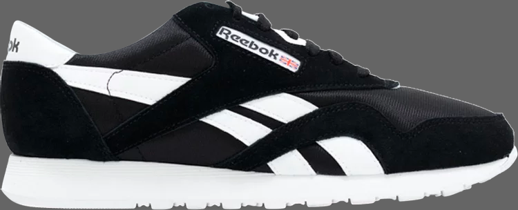 Кроссовки classic leather nylon 'black white' Reebok, черный - фото