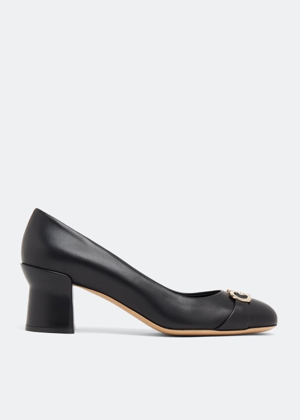 

Туфли FERRAGAMO Double Gancini pumps, черный