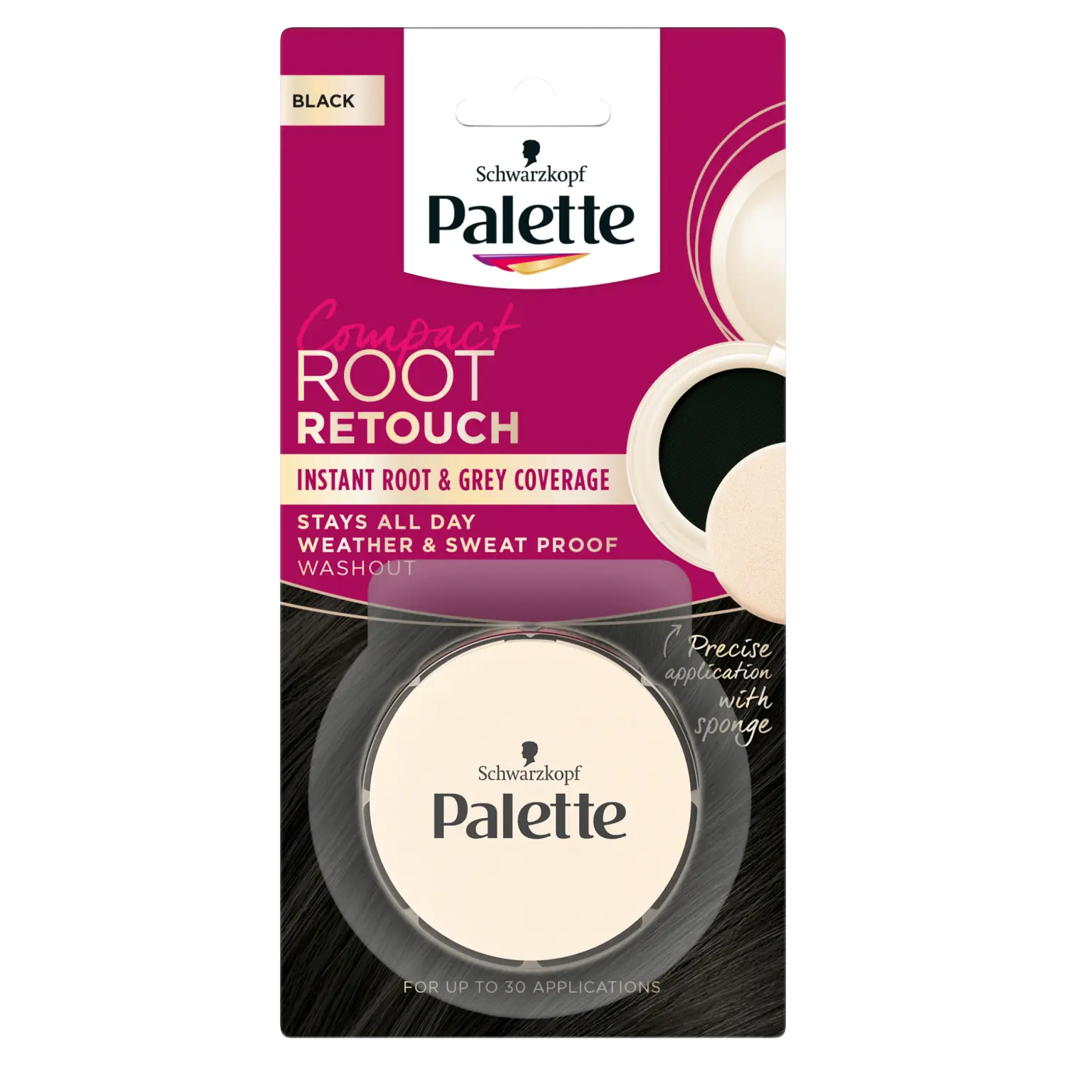 

Palette Root Retouch консилер для маскировки отросших волос 1-0 пудра черная, 3 г