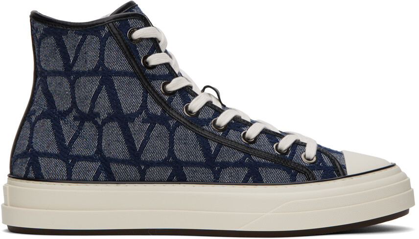 

Синие кроссовки Iconographe Valentino Garavani, цвет Denim/Nero/Fondant