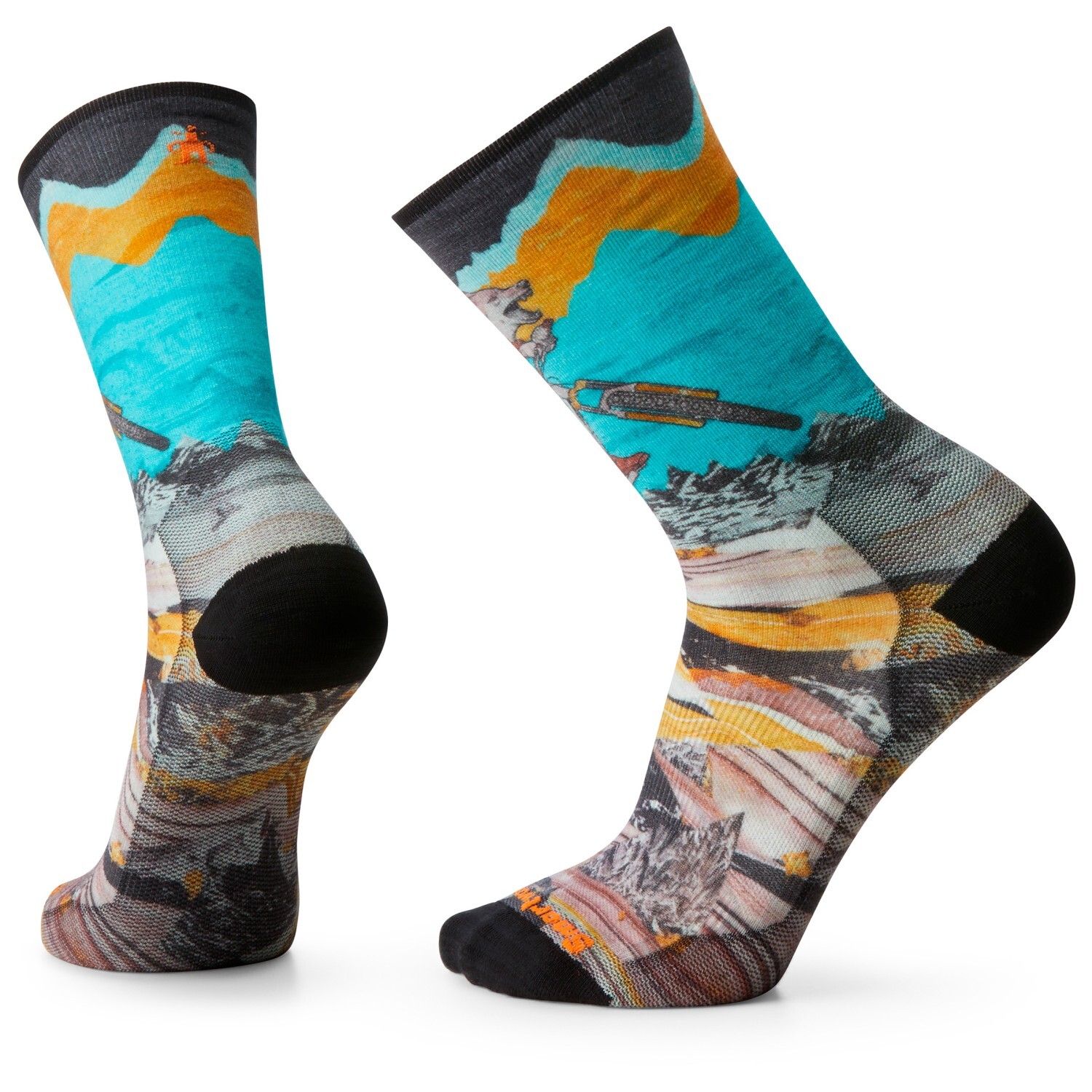 

Велосипедные носки Smartwool Bike Zero Cushion Wolf Print Crew Socks, цвет Multi Color