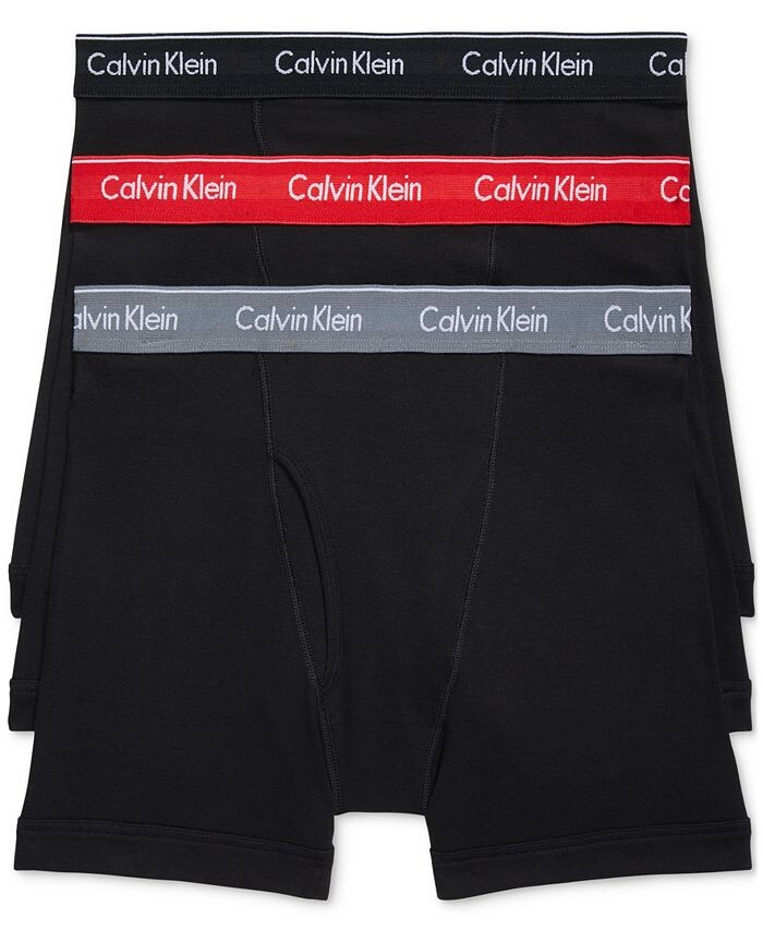 

Мужские 3-комп. Нижнее белье-боксеры из хлопка Classics Calvin Klein, черный