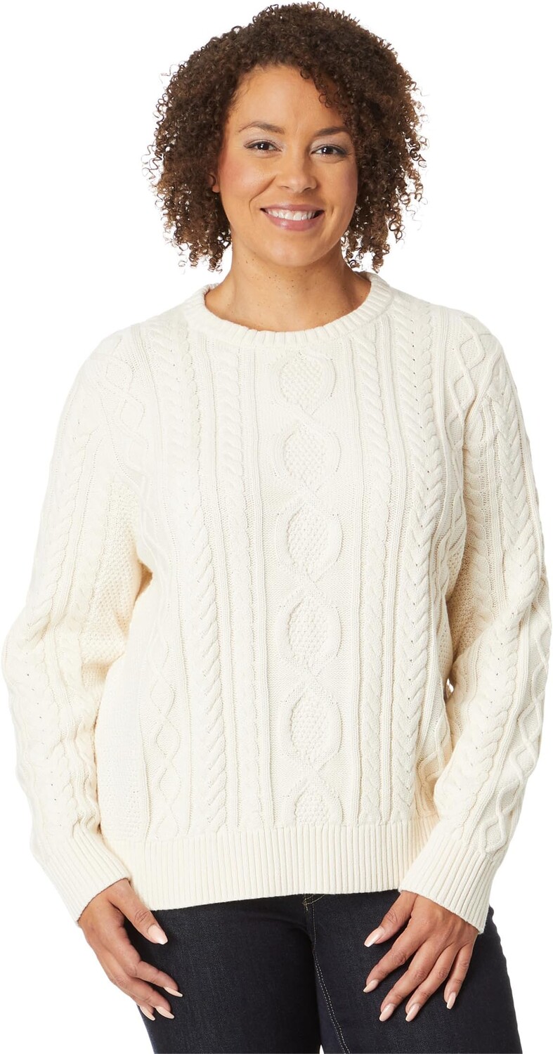 

Свитер Plus Size Soft Cotton Fisherman Crew Neck L.L.Bean, цвет Cream