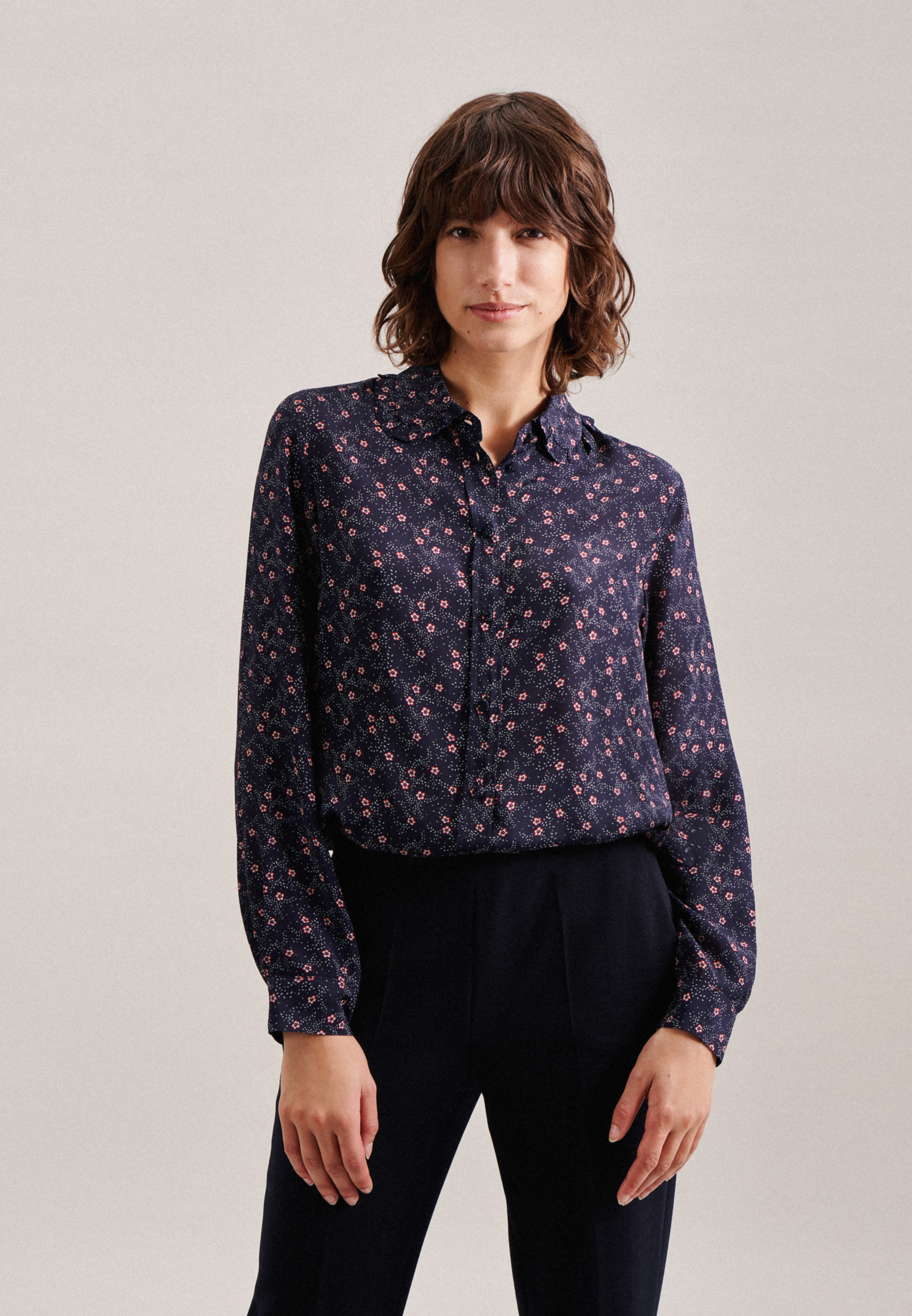 Блуза Seidensticker Hemd Regular Fit, темно-синий
