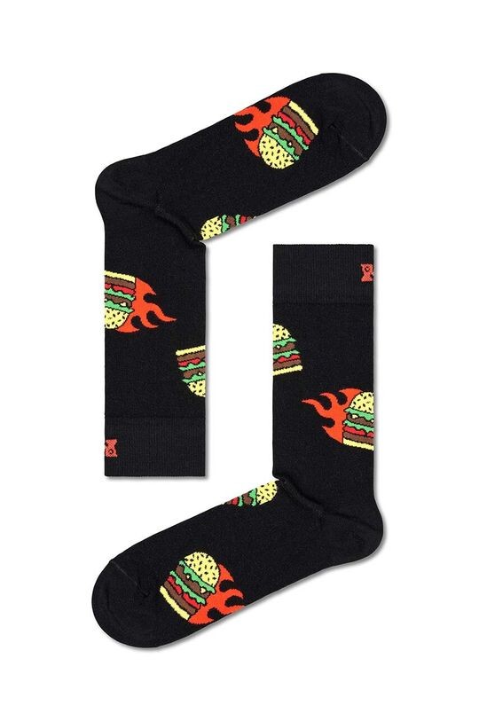 

Носок с пылающим бургером Happy Socks, черный