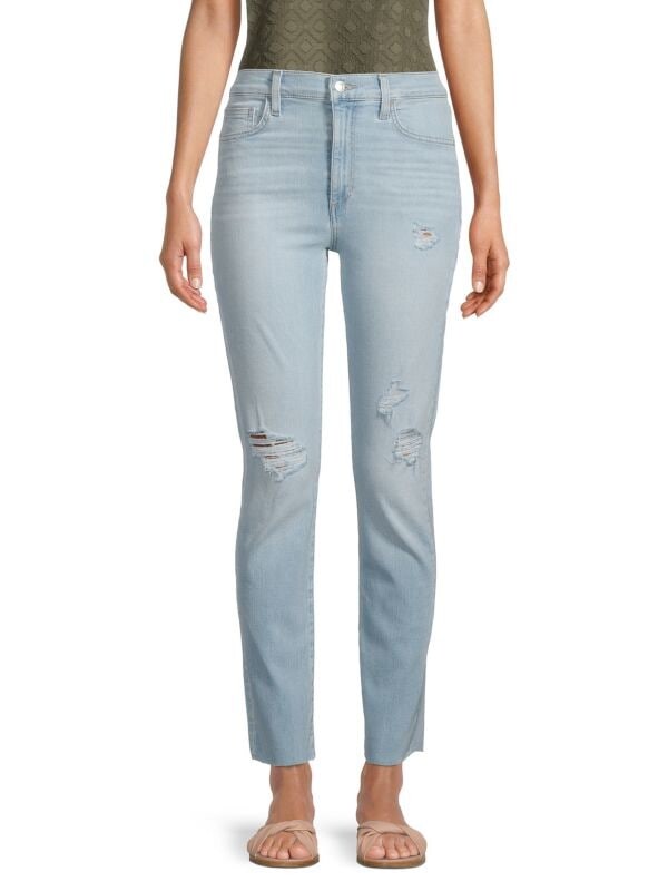 

Потертые джинсы прямого щиколотки с высокой посадкой Joe's Jeans Zamara