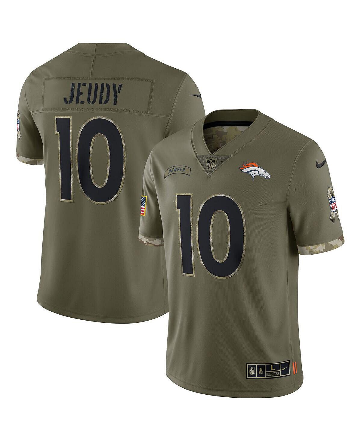 

Мужская футболка jerry jeudy olive denver broncos 2022 salute to service limited джерси Nike