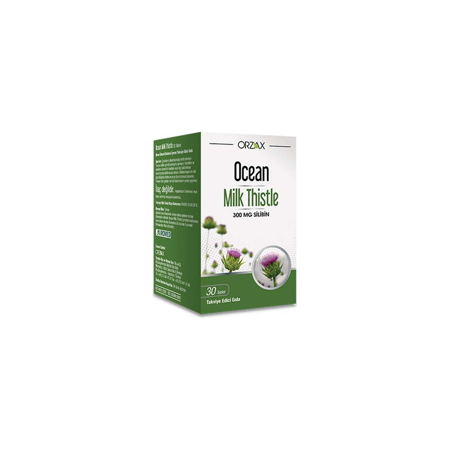 Пищевая добавка Orzax Ocean Milk Thistle Supplementary Food, 30 таблеток laperva milk thistle silymarin 80% 900 mg 60 tablets