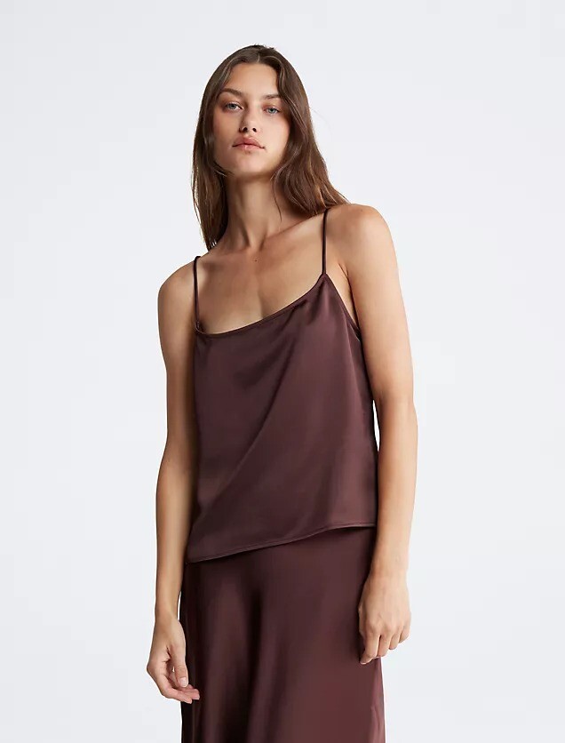 

Топ Calvin Klein Satin, коричневый