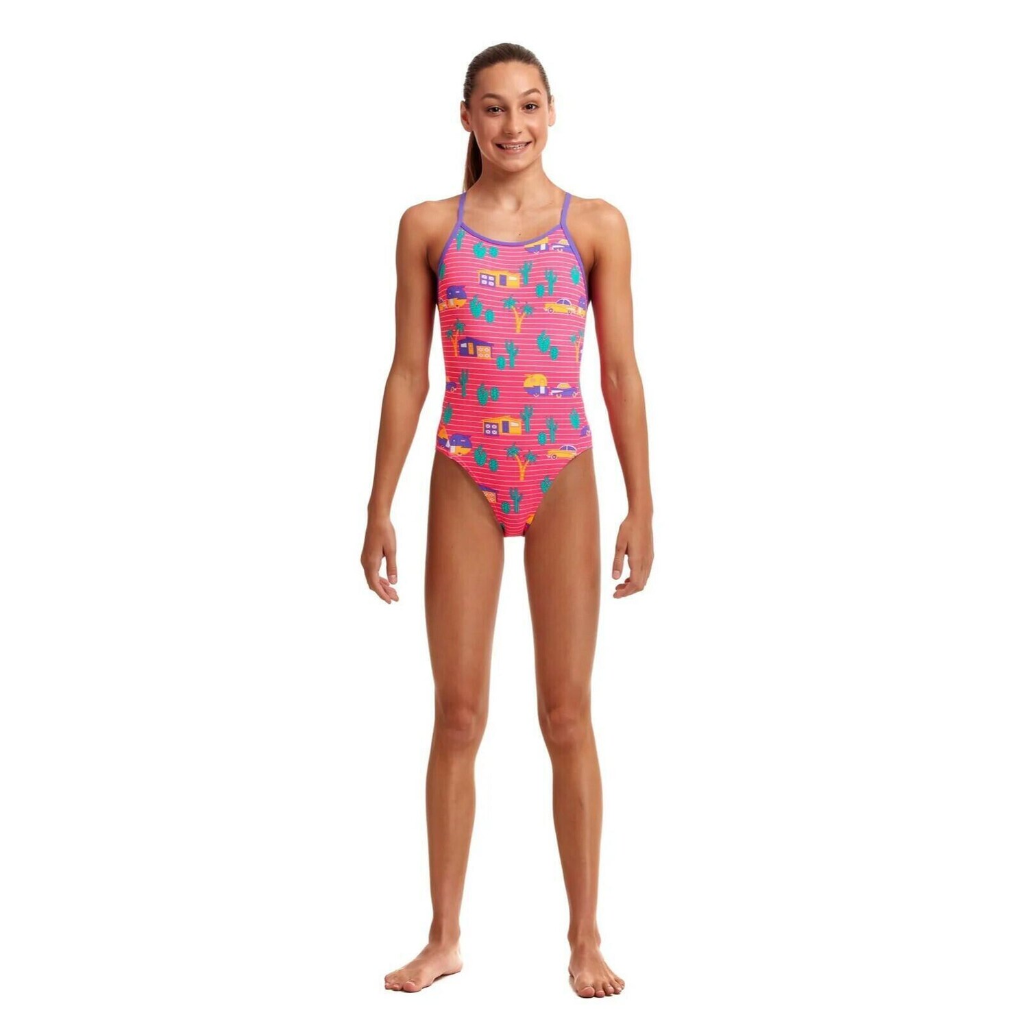 

Сплошной купальник для девочки Funkita Eco Diamond, розовый