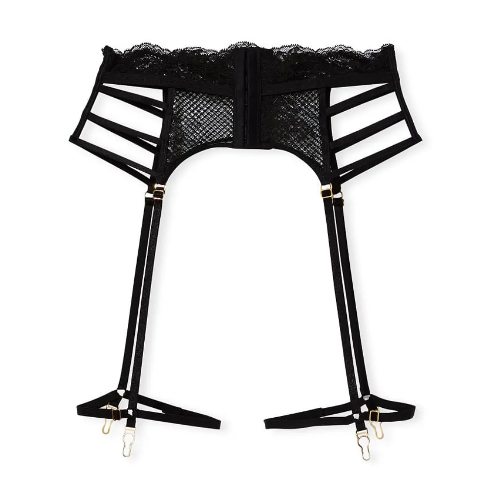 

Пояс с подвязками Victoria's Secret Very Sexy Fishnet Leather Garter, черный