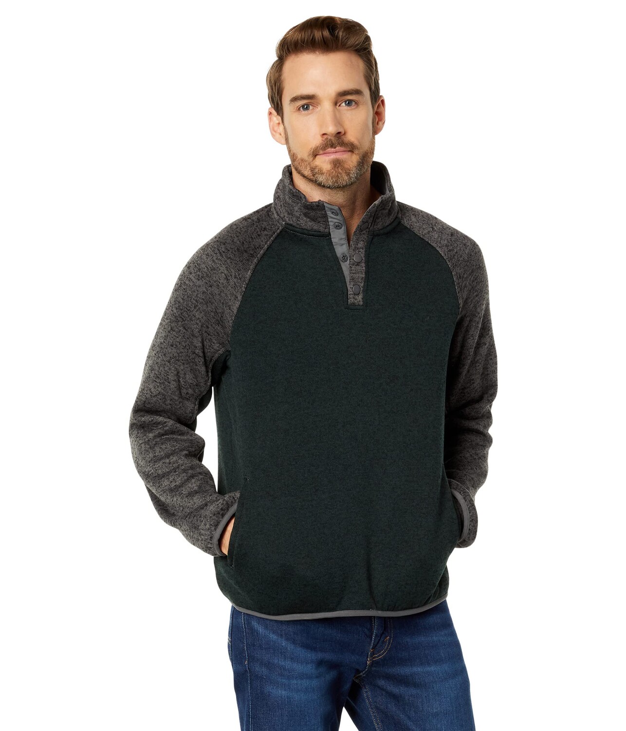 

Флисовый худи Lucky Brand, Los Feliz Fleece Color-Block Mock Neck, Черный