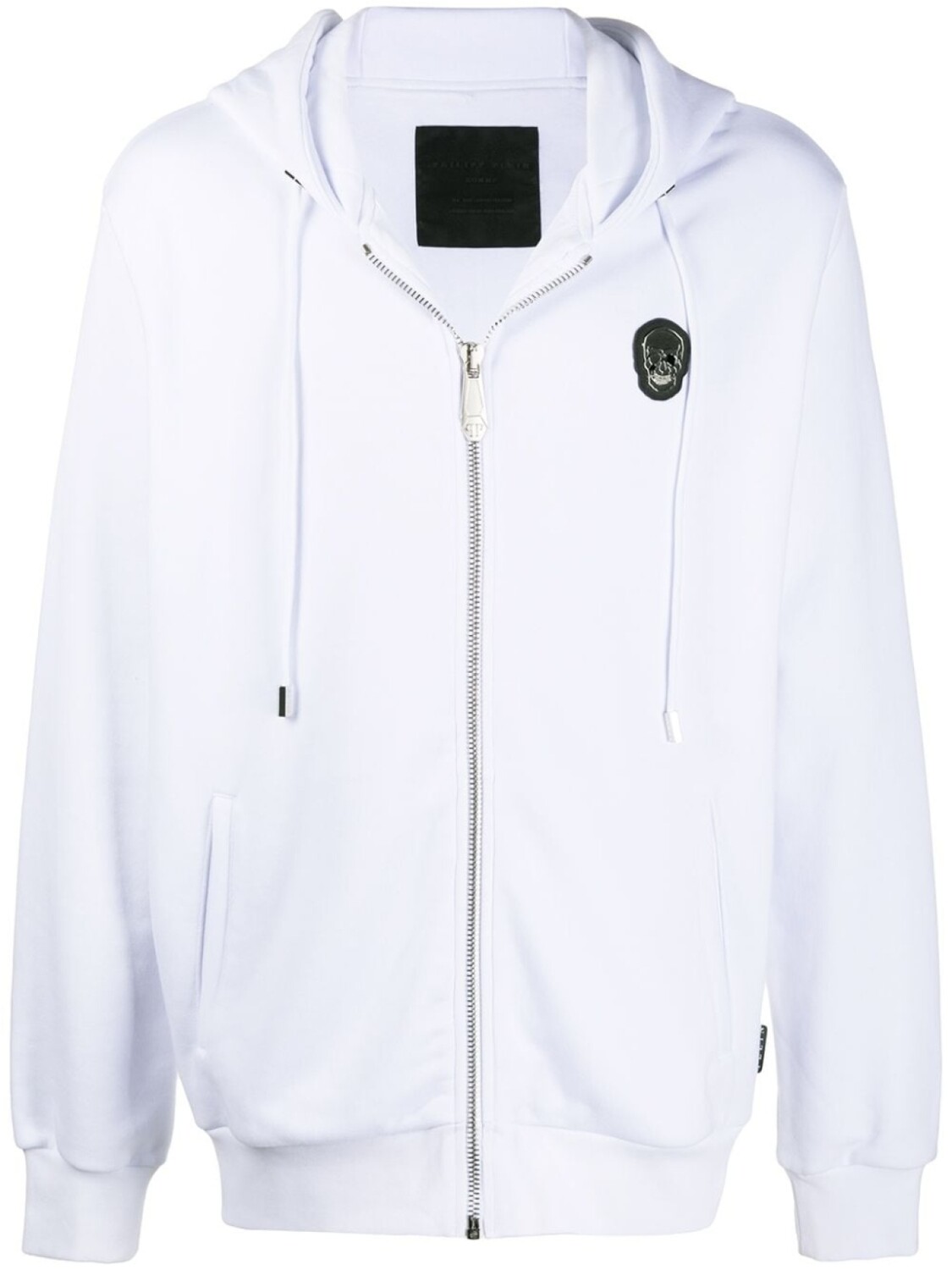 

Худи на молнии с декором Skull Philipp Plein, белый