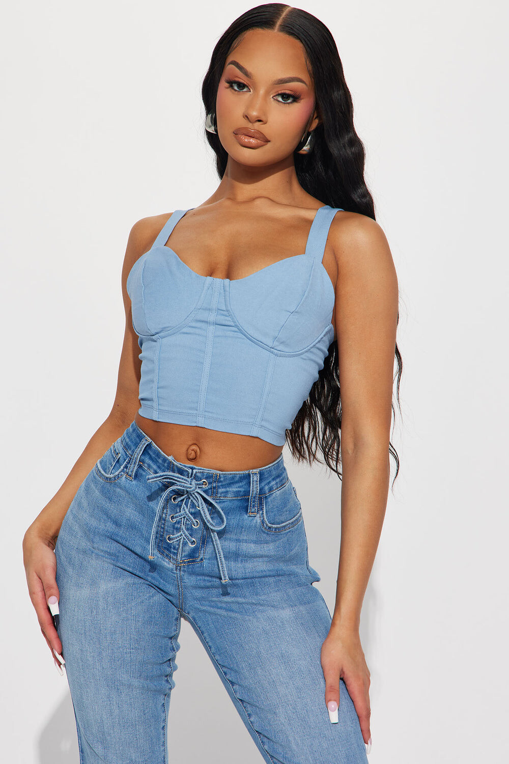 

Топ Fashion Nova HMT56401, деним