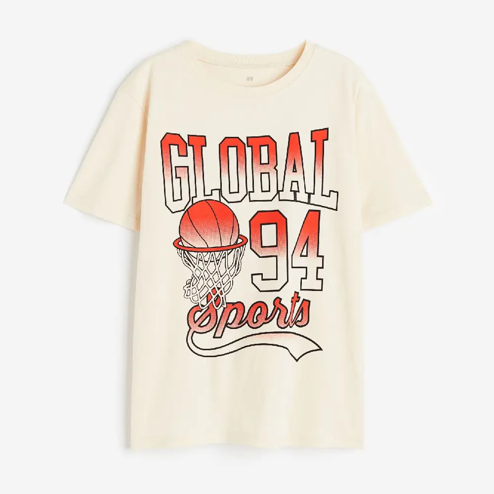 

Футболка H&M Kids Jersey With A Print Global Sports, кремовый