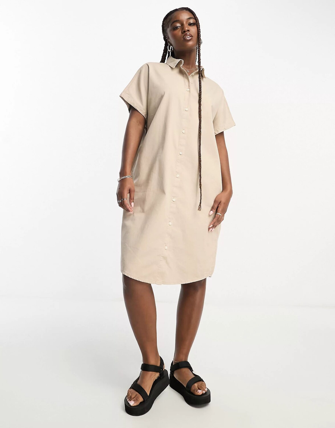

Джинсовое мини-платье Monki, бежевый