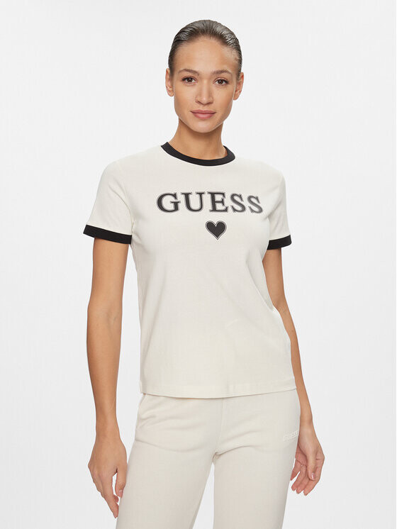 

Футболка стандартного кроя Guess, экрю