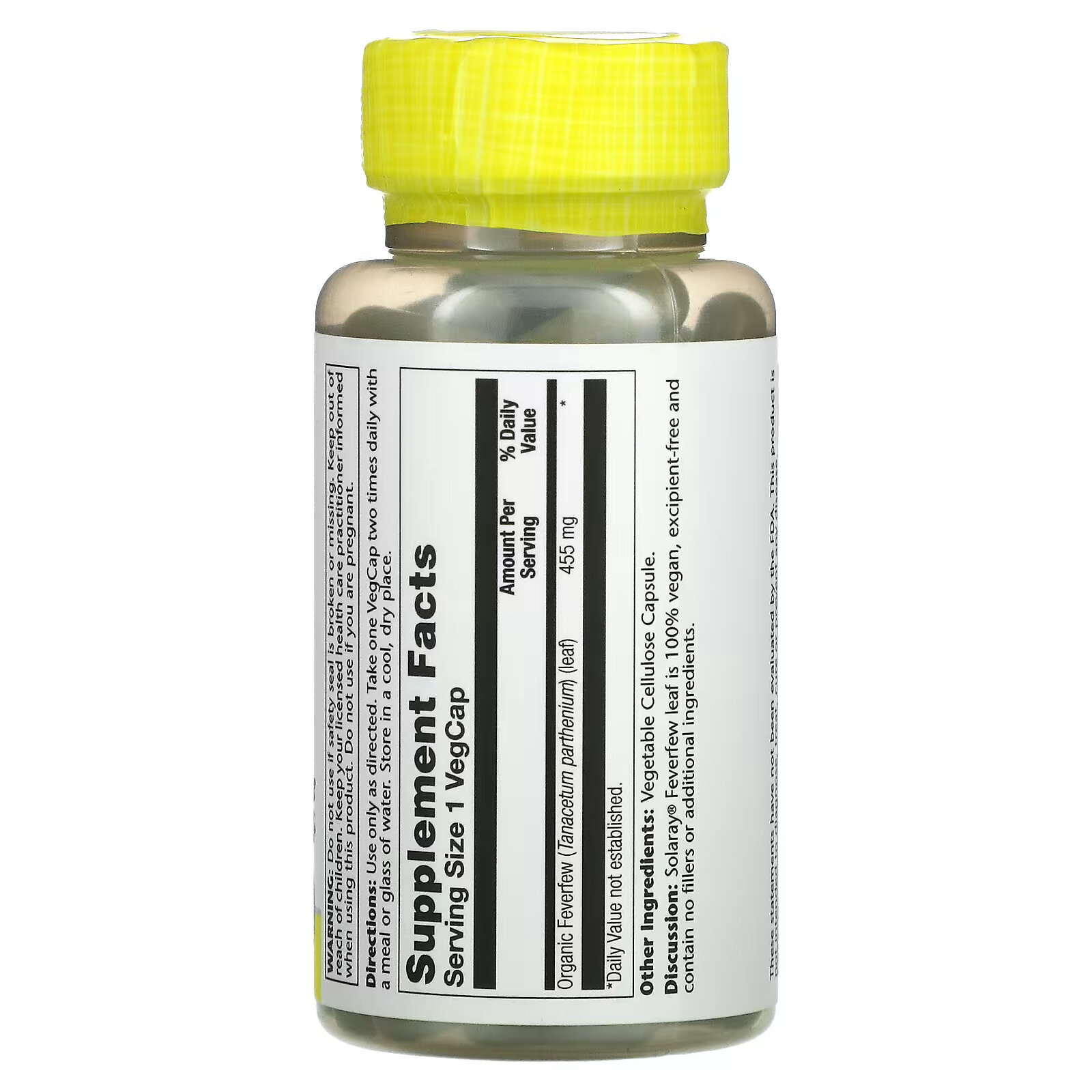 Solaray, пижма, 455 мг, 100 капсул VegCaps