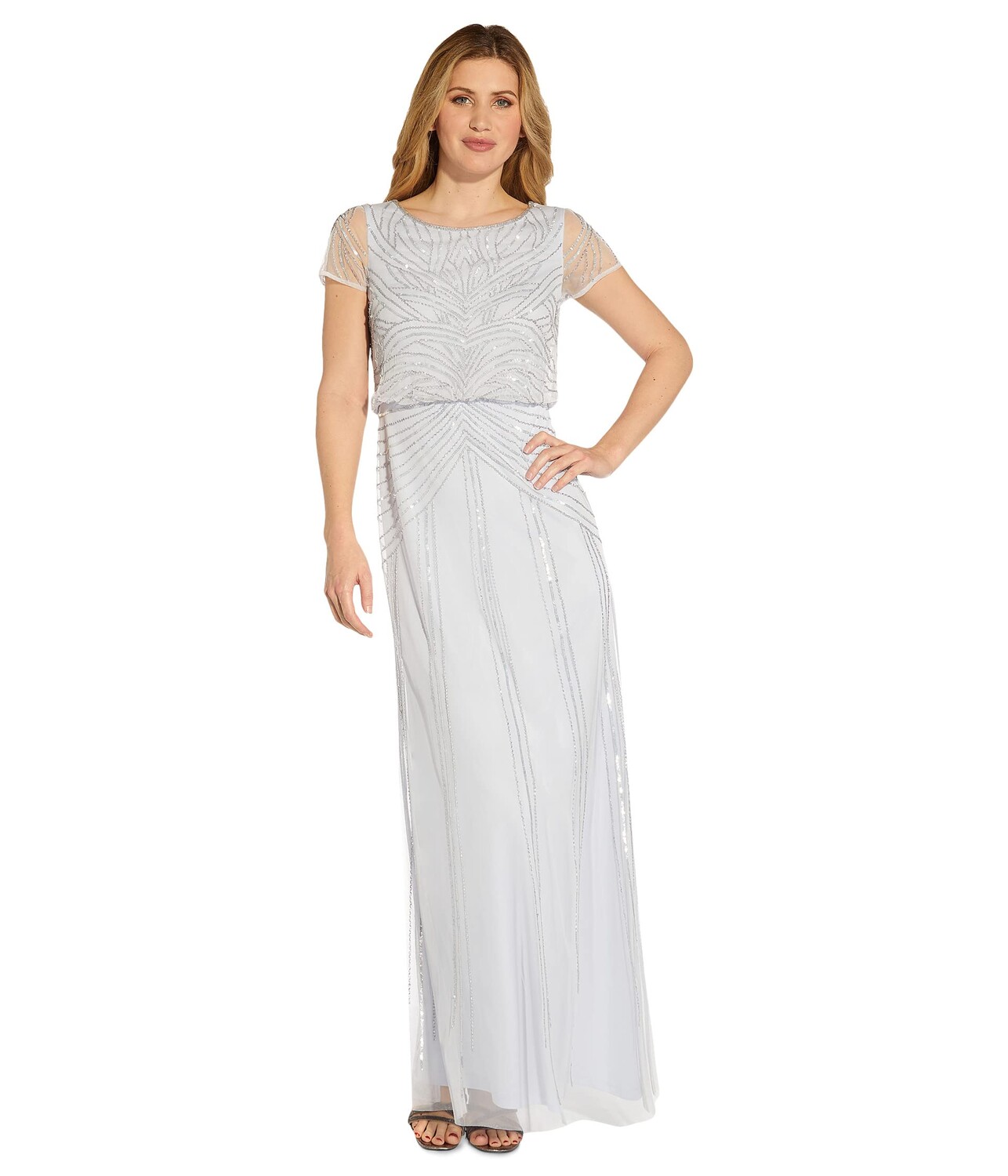 

Платье Adrianna Papell, Beaded Blousson Long Gown