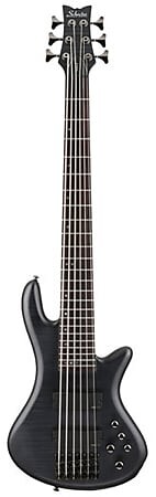 

Schecter Stiletto Studio 6 String Electric Bass Guitar See Thru Black STST6 STBLS