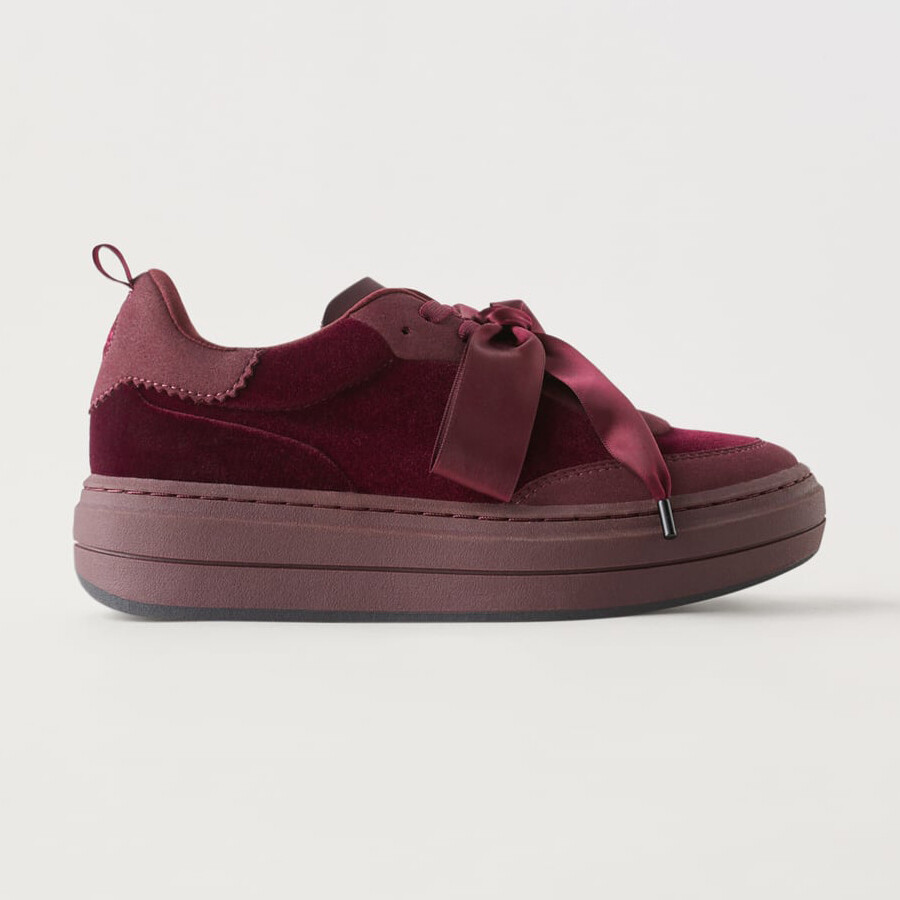 

Детские кроссовки Zara Velvet, бордовый