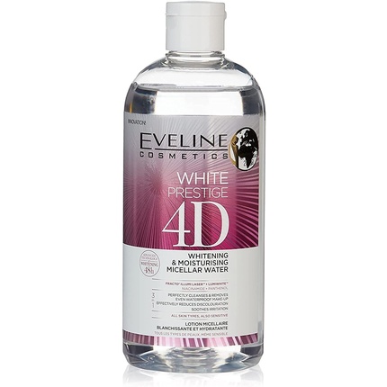 Eveline White Prestige 4D Отбеливающая и увлажняющая мицеллярная вода 500мл, Eveline Cosmetics