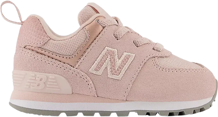 

Кроссовки New Balance 574 Bungee Lace Toddler Wide 'Pink Haze White', розовый