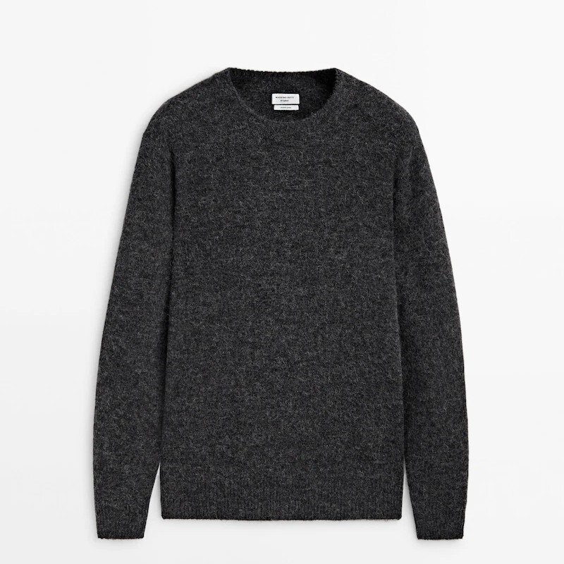 

Свитер Massimo Dutti Crew Neck Knit Studio, темно-серый