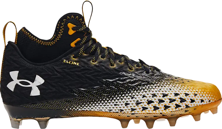 Бутсы Under Armour Spotlight Clone 3.0 MC Black Steeltown Gold, черный