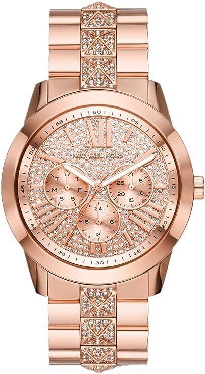 Часы наручные Michael Kors Oversized Bryn Pavé Rose Gold-Tone, розовый