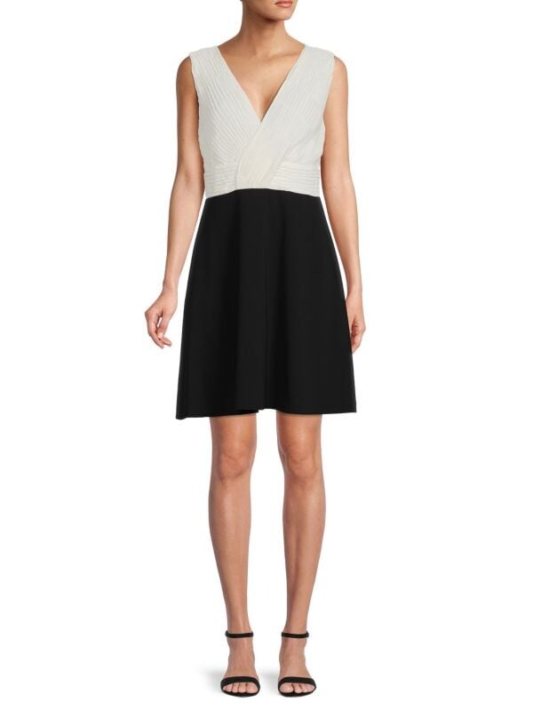 

Мини-платье без рукавов с пышной юбкой DKNY Black multicolor