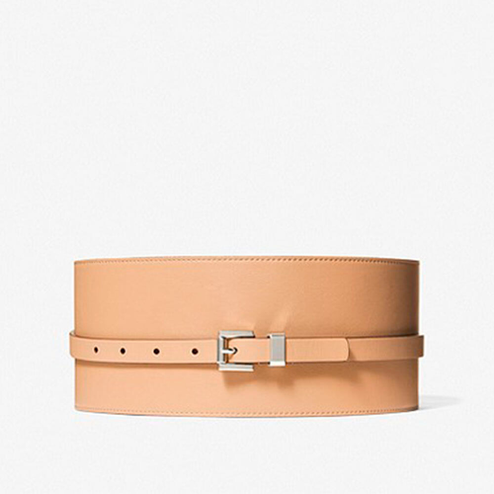 

Пояс Michael Kors Leather Wide Waist, бежевый