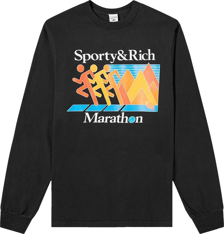 

Лонгслив Sporty & Rich 94 Running Club Long-Sleeve 'Black/White', черный