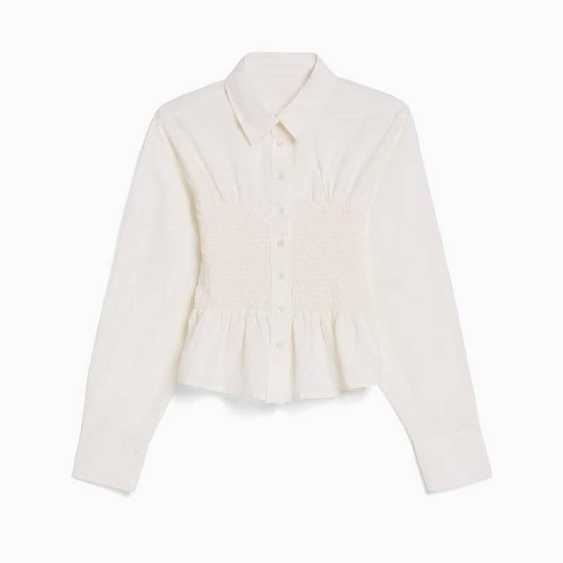 

Рубашка Bershka Shirt With Detail, кремовый