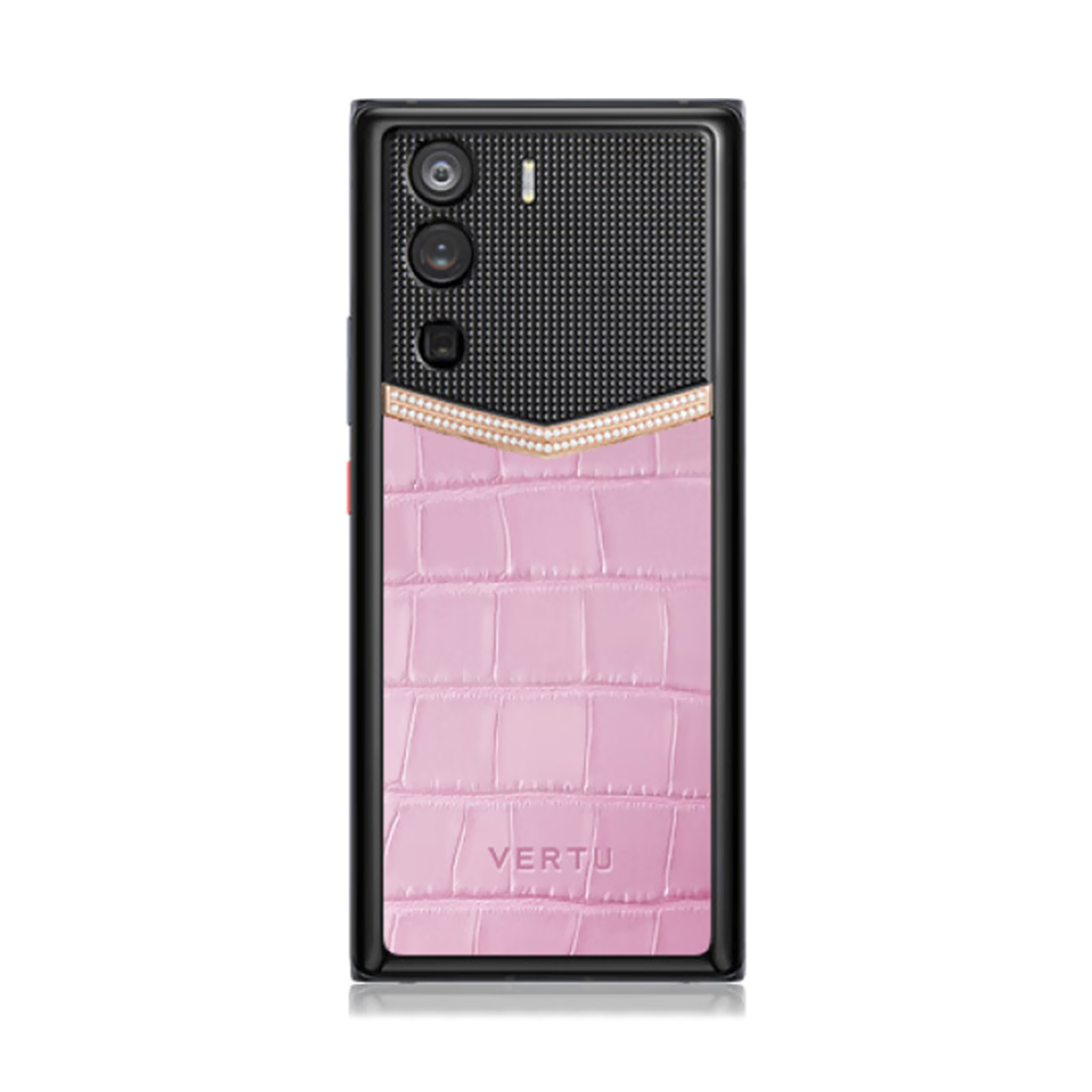 Смартфон Vertu Metavertu Alligator V Rose Gold & Diamond, 18Гб/1Тб, 2  Nano-SIM, черный/розовый/розовое золото