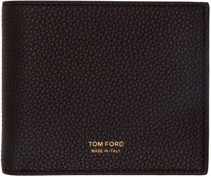 

Коричневый кожаный кошелек в два сложения TOM FORD
