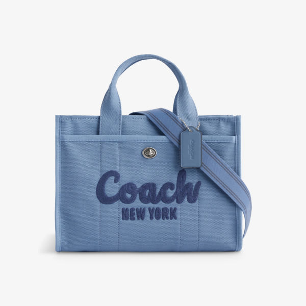 Сумка-тоут cargo с вышитым логотипом Coach, цвет lh/slate blue холщовая сумка тоут со съемным ремешком и вышитым логотипом coach цвет lh light peach