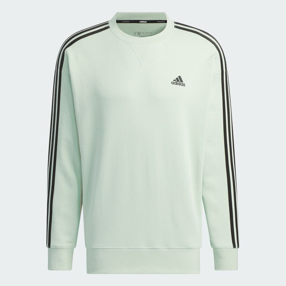 Толстовка Adidas Essentials Plus Loose Fit Three Stripes French Terry, светло-зеленый цена и фото