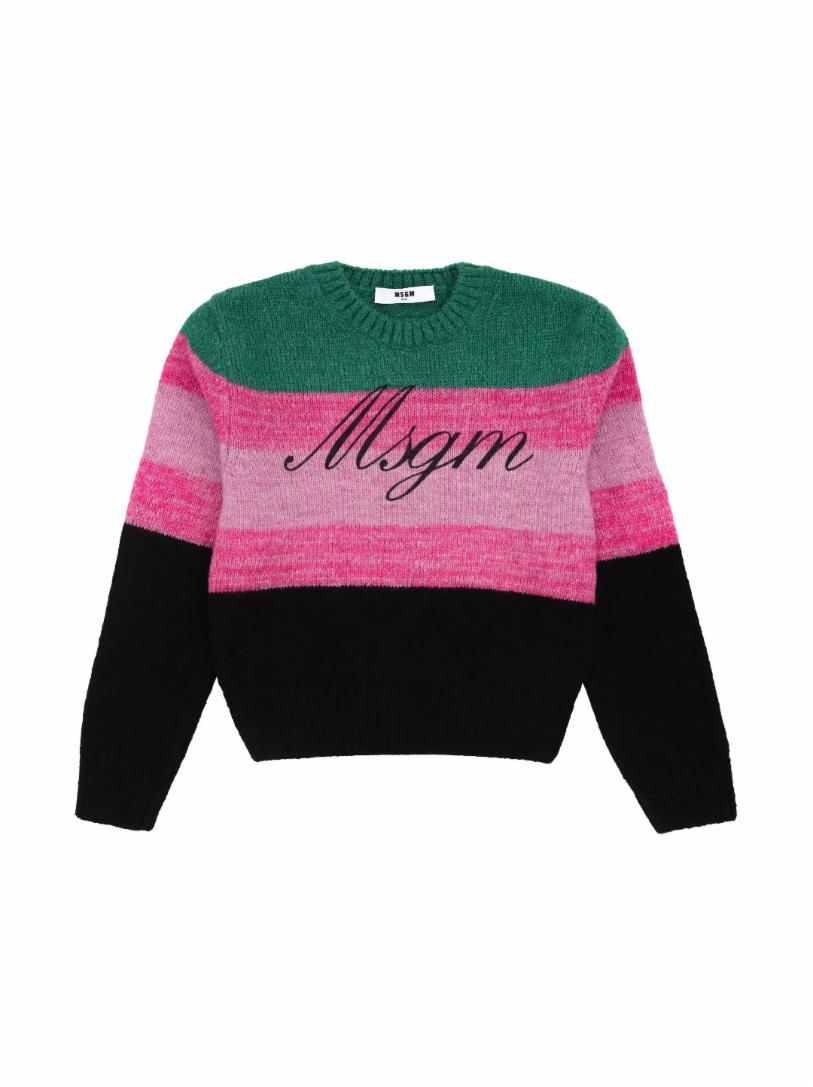свитер msgm 3141mdm116 черный s Свитер с логотипом MSGM