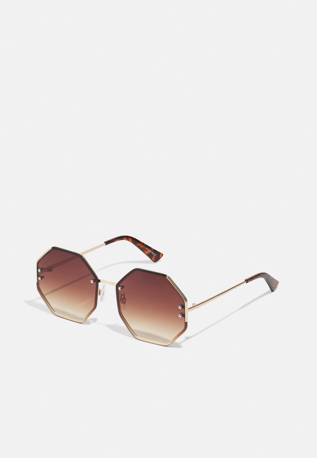 Солнцезащитные очки Anna Field, коричневые/золотые цена и фото