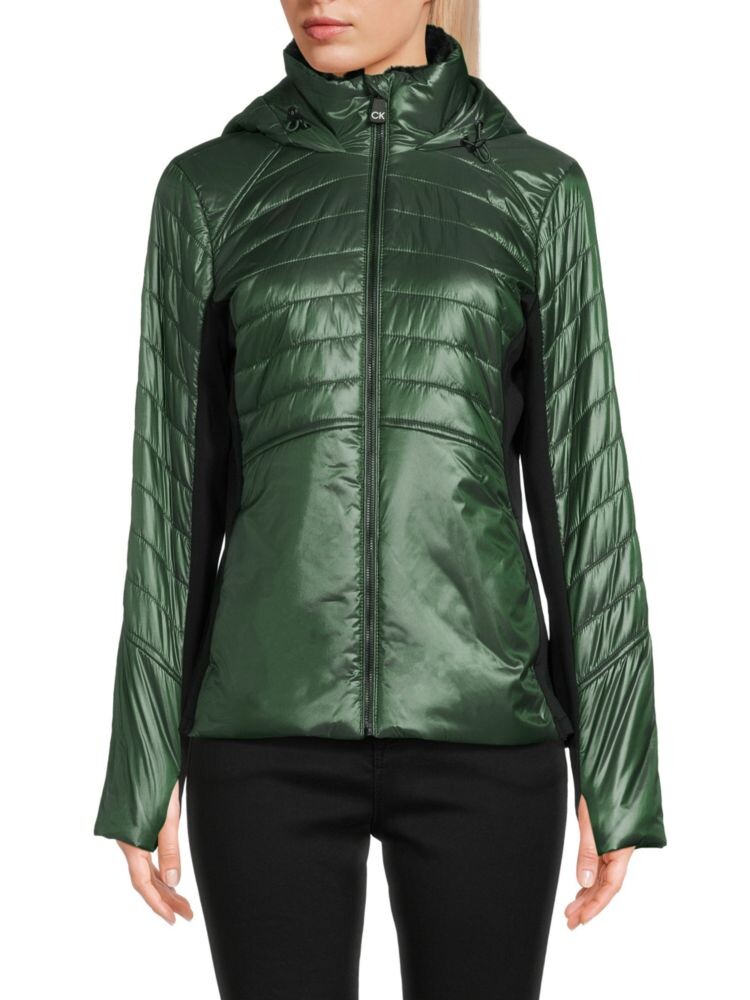 

Однотонная куртка-пуховик Calvin Klein, цвет Metallic Green