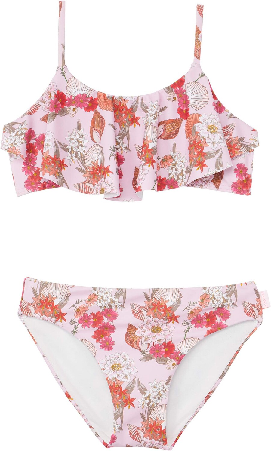 

Купальник Seafolly Kids Sea Shell Pearls Ruffle Tankini Set, цвет Shell Pink