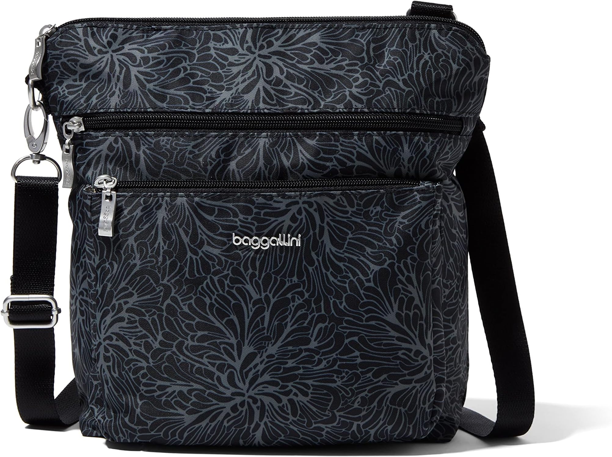 Современная сумка через плечо с большим карманом Baggallini, цвет Midnight Blossom Print